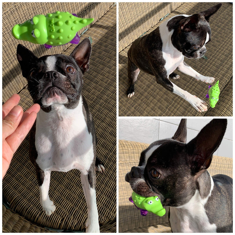 AVANZONA Dog Toys, Puppy Toys, TPR Dog Chew Toy 10 cm, Fun Squeaky Alligator Chewable Durable and Flexible, Clean teeth for puppy and small dogs. - PawsPlanet Australia