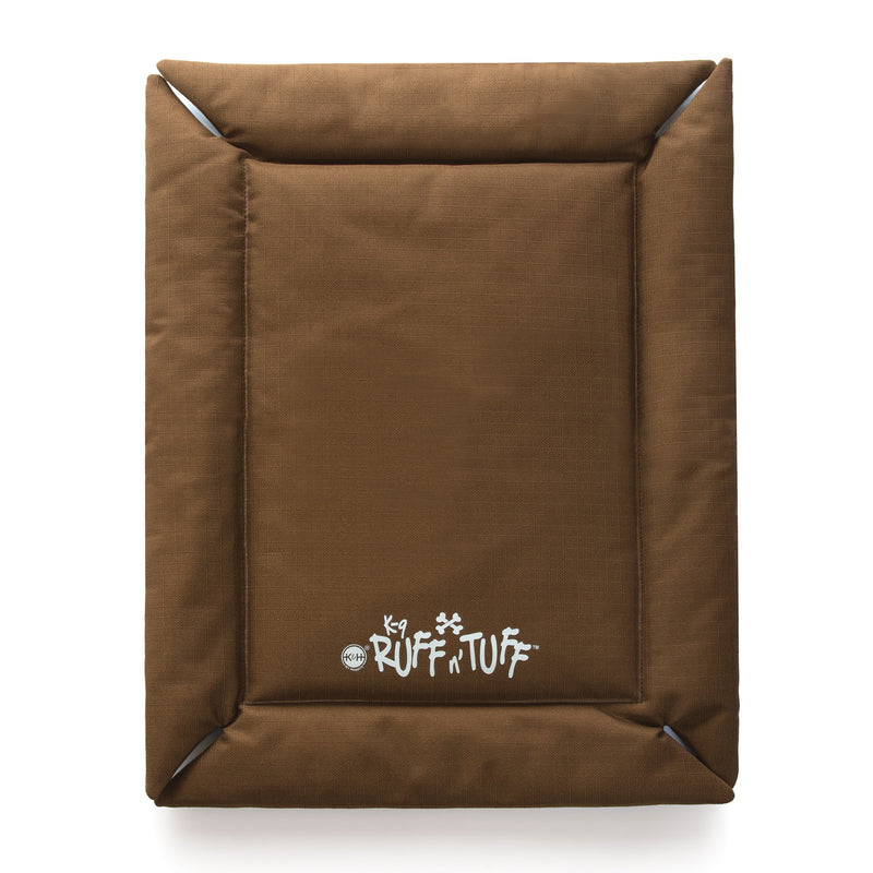 [Australia] - K&H Pet Products K-9 Ruff n' Tuff Crate Pad Large Chocolate (25" x 37") - 1260 Denier Rip-Stop Polyester for Pets That Need Extra Tough Fabric 