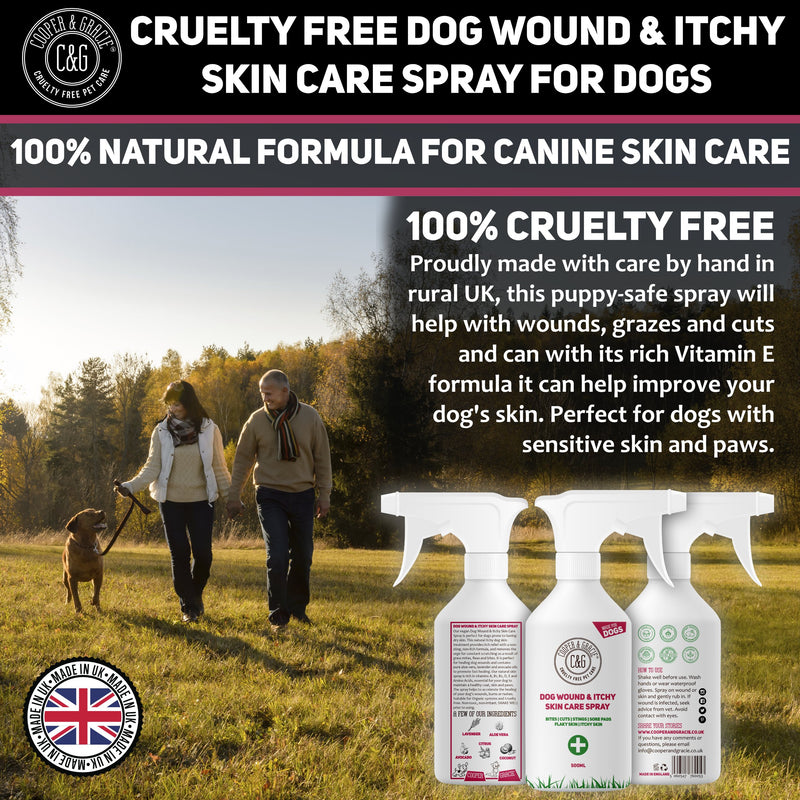 Cooper And Gracie Wound Spray For Stinky Itchy Dogs 500 ML | Purple First Aid Sprays | Dog Animal Skin Cuts Wounds Treatment - PawsPlanet Australia