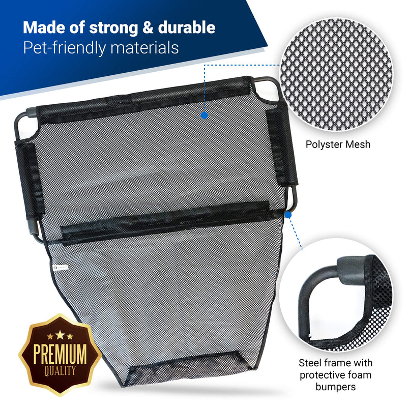 [Australia] - Zone Tech Car Pet Barrier - Premium Quality Super Safe Universal Large Padded Steel with Full Mesh Cover Perfect for Travelling with Pets 