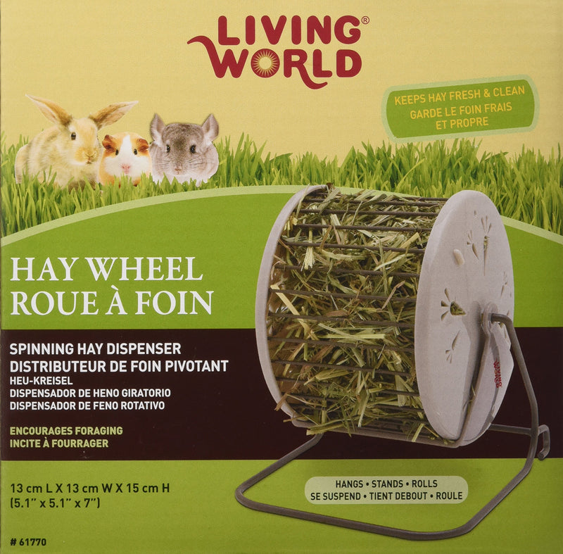 Living World Spinning Hay Dispenser Wheel, 13 x 13 x 15 cm - PawsPlanet Australia