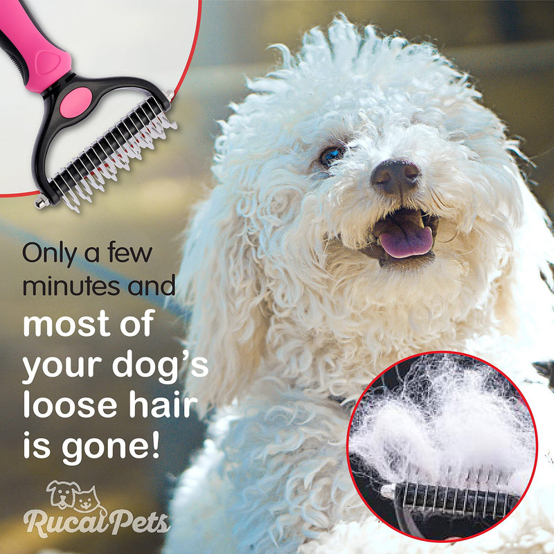 Deshedding Tool, Dog Grooming Supplies, Dematting Hair Remover and Undercoat Rake, Reduces Shedding, Gently Removes Loose Hair and Fur, Great for Short or Long Breeds - PawsPlanet Australia