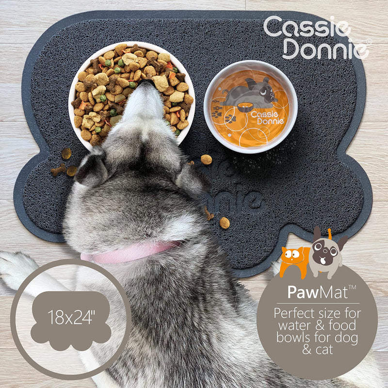 Cassie Donnie Dog and cat Feeding mat.Pet mat for Food and Water Bowls. Flexible Soft Non-Toxic Waterproof Rug. Non-Slip Back on Floor.Easy to Clean.Roll up to Store. - PawsPlanet Australia