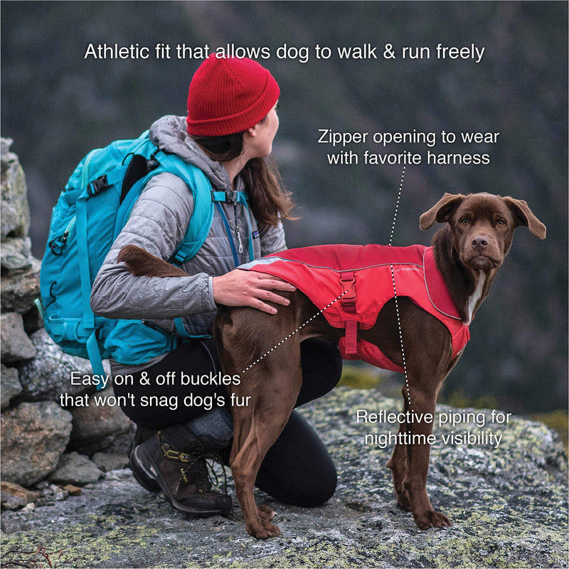 [Australia] - Kurgo Waterproof Dog Jacket | Winter Coat for Dogs | Pet Raincoat with Fleece Lining | Reflective | Easy On & Off | Harness Opening | North Country Coat | For Small, Medium, Large Pets X-Small Black 