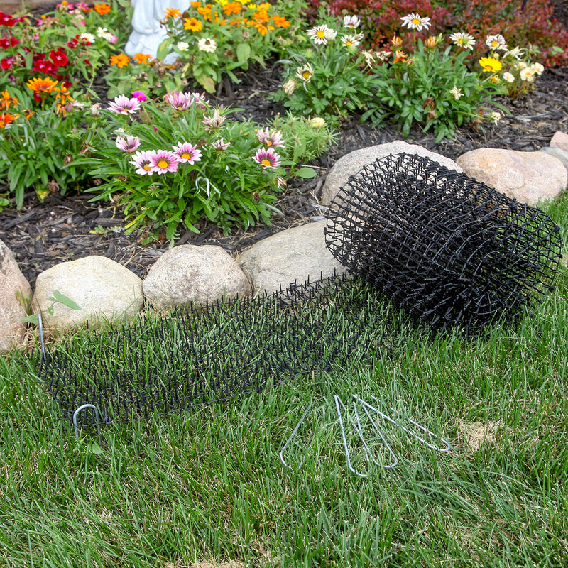 Tapix Cat Scat Mat with Spikes Digging Stopper - Anti-cat Network Cat Strips, Cat Deterrent Mat for Indoor and Outdoor with Staples 8 ft x 12 in - PawsPlanet Australia