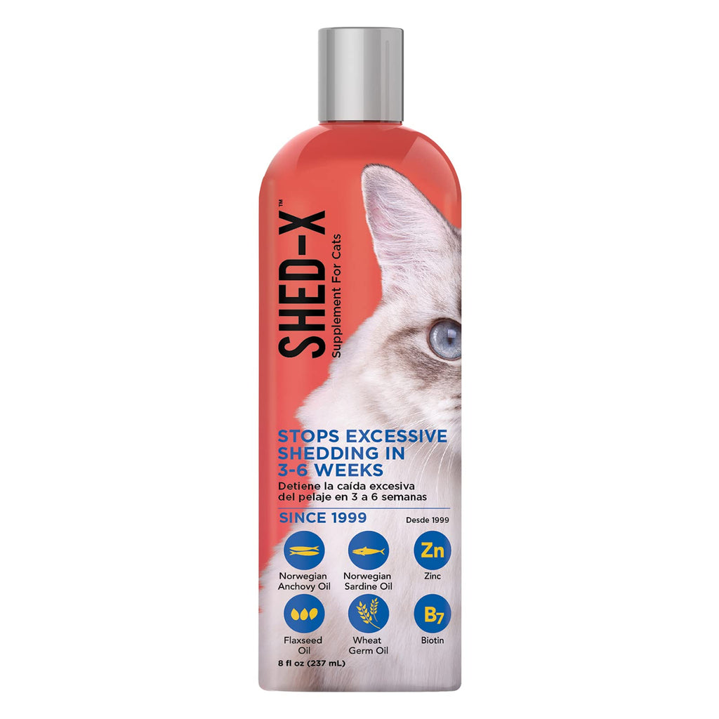 Shed-X Liquid Daily Supplement for Cats, 8 oz – 100% Natural – Eliminates Excessive Cat Shedding with Daily Supplement of Essential Fatty Acids, Vitamins and Minerals - PawsPlanet Australia