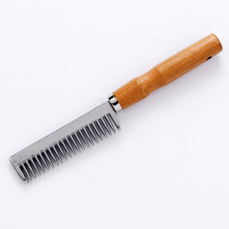 Roma Pulling Comb with Wooden Handle - PawsPlanet Australia
