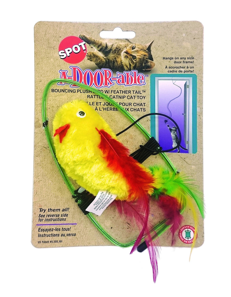 SPOT by Ethical Products A-Door-Able Plush Bird Cat Toy with Feathers – Interactive Cat Toy for Indoor Cats – with Catnip - PawsPlanet Australia