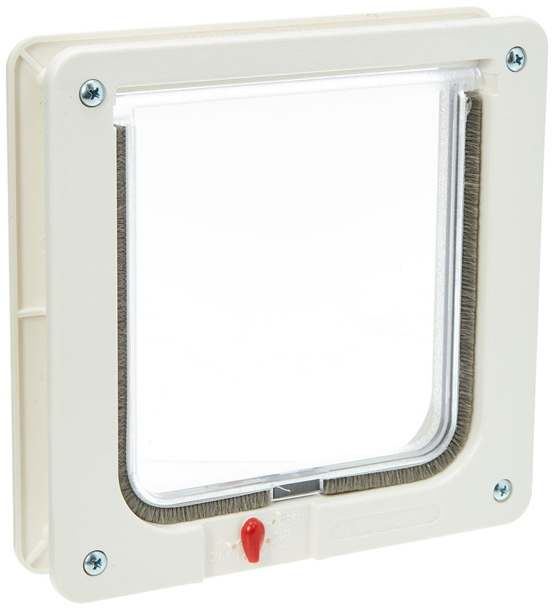 Ideal Pet Products Cat Flap Door with 4 Way Lock, 6.25" x 6.25" Flap Size, Cream (SPF) cat flap 6 1/4" x 6 1/4" - PawsPlanet Australia