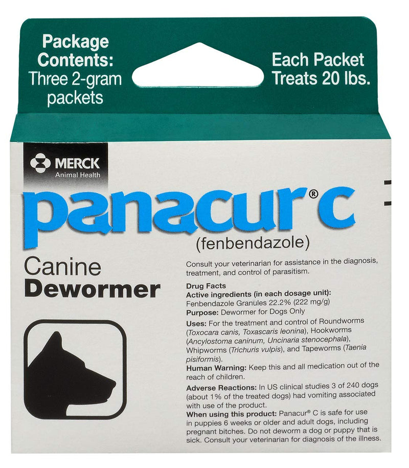 Panacur C Canine Dewormer (fenbendazole), 2 gram - PawsPlanet Australia