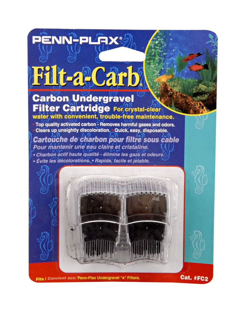 [Australia] - Penn-Plax Filt-a-Carb Replacement Activated Carbon Media Cartridges (2 Pack) – Provides Chemical Filtration to Freshwater and Saltwater Aquarium Setups 2pk 