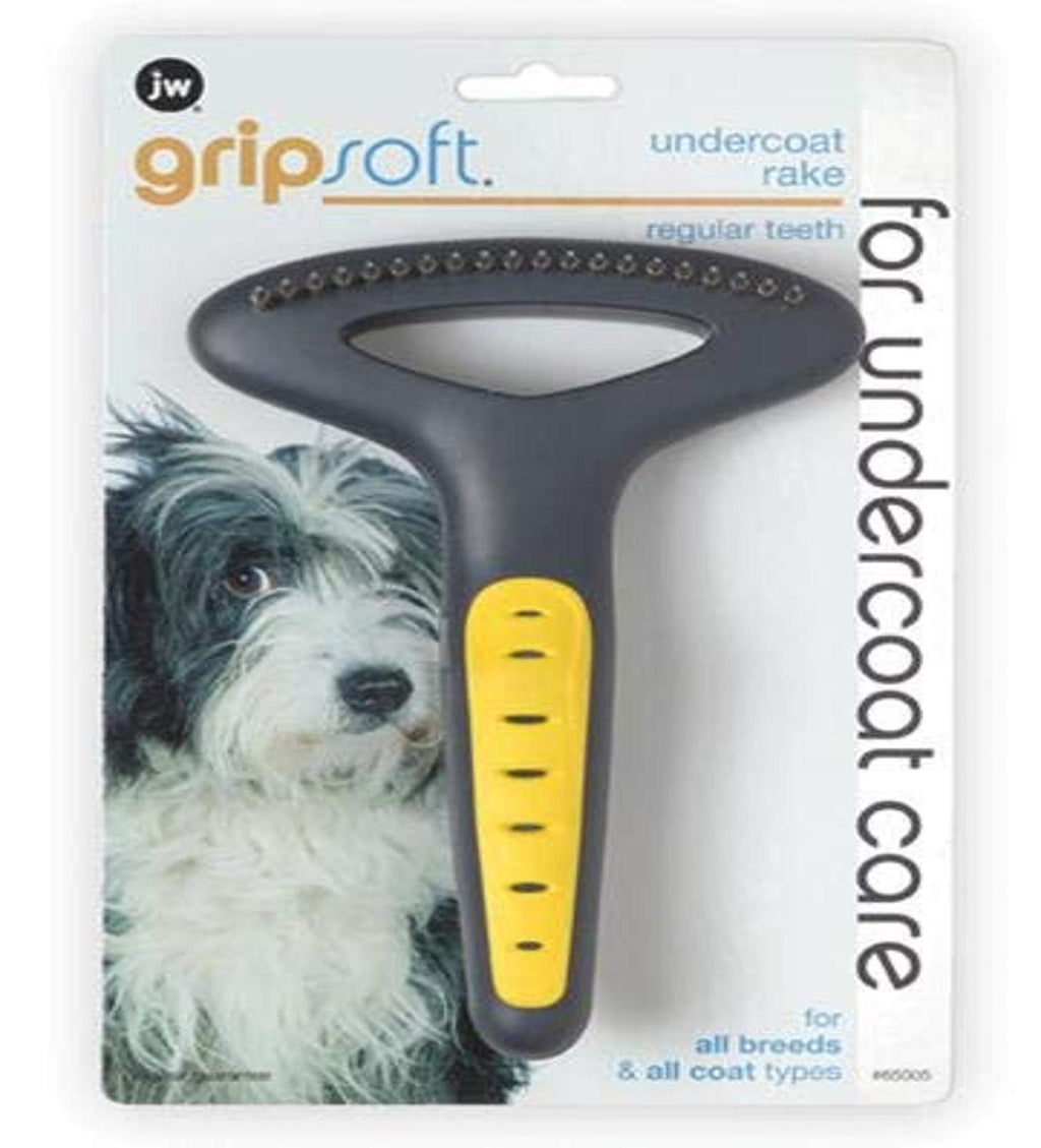 [Australia] - JW Pet Company GripSoft Undercoat Rake Regular Teeth Dog Brush 