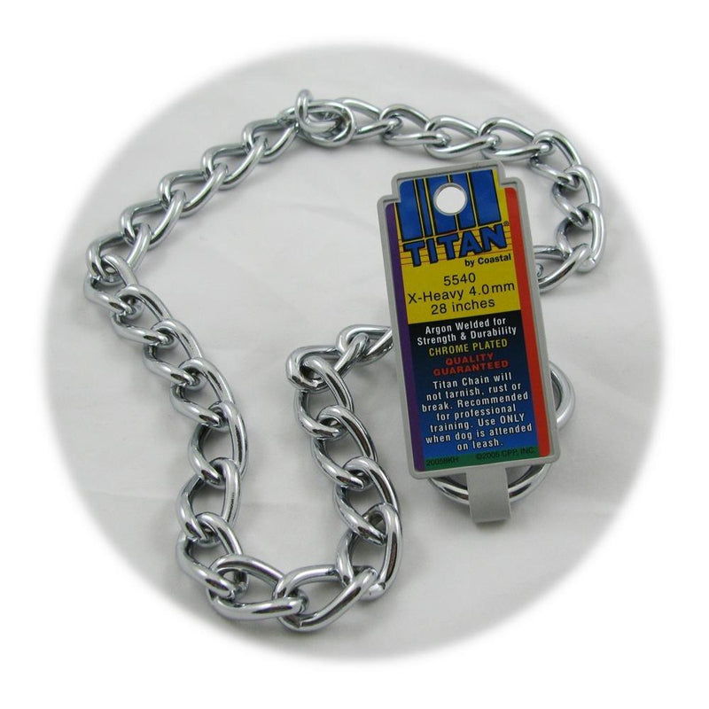 [Australia] - Coastal Pet Titan Chrome Choke Chain Dog Training Collar (Extra Heavy, 4 mm, 28 Inch) 