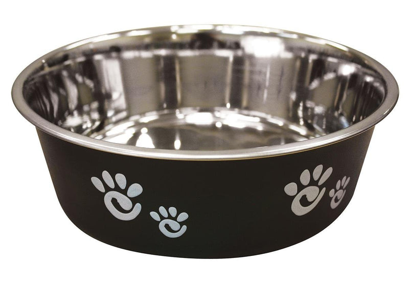 [Australia] - Ethical Pet Barcelona Matte and Stainless Steel Pet Dish, 64-Ounce, Licorice (6104) 