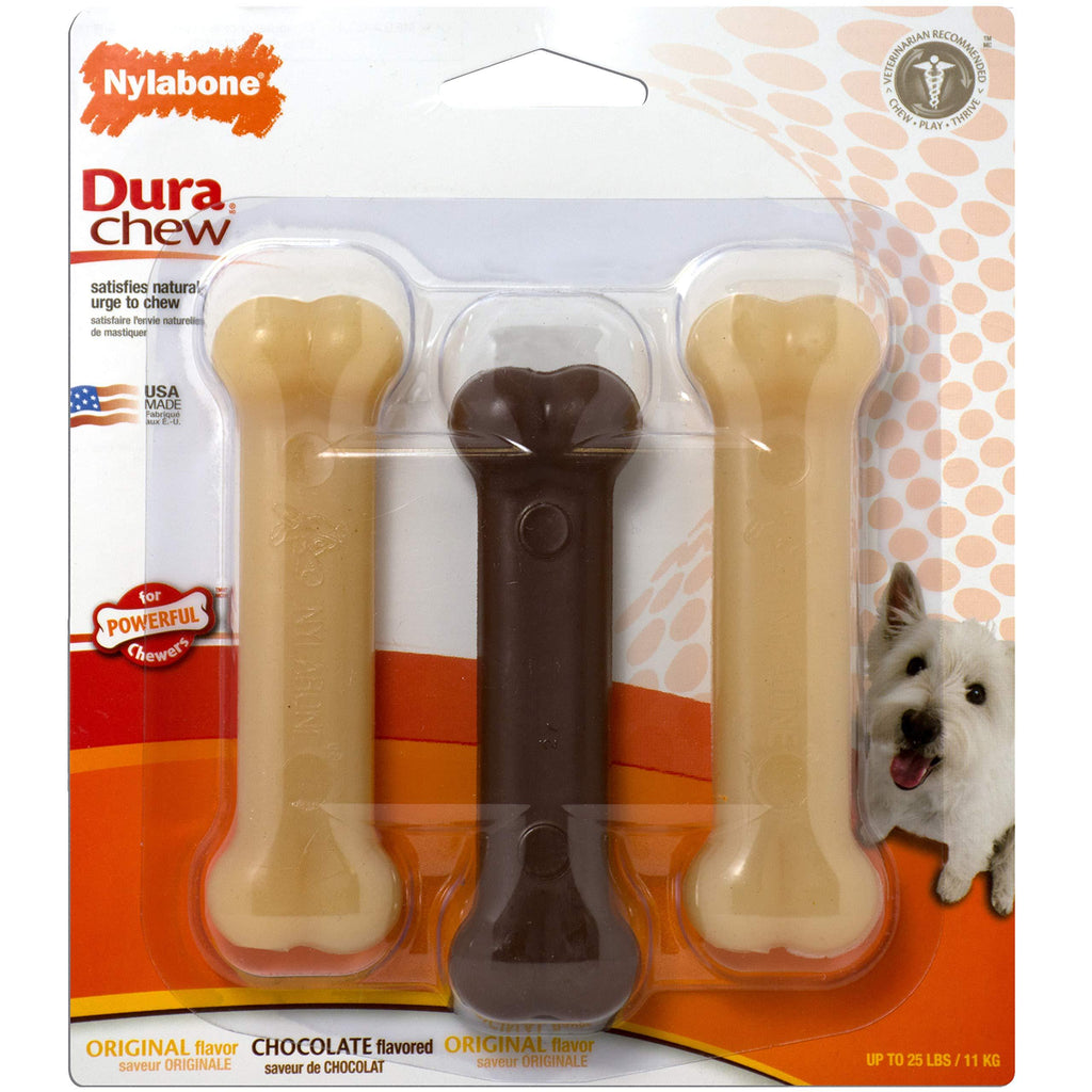 [Australia] - Nylabone Power Chew Variety Triple Pack Small/Regular - Up to 25 lbs. Chocolate Flavor 