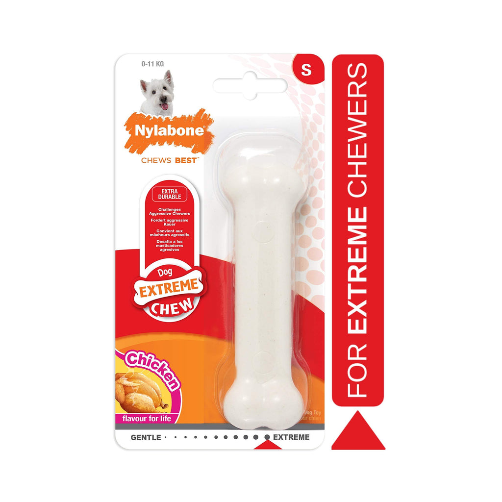 Nylabone Power Chew Flavored Durable Chew Toy Bone for Dogs Chicken Flavor Small/Regular - Up to 25 lbs. - PawsPlanet Australia