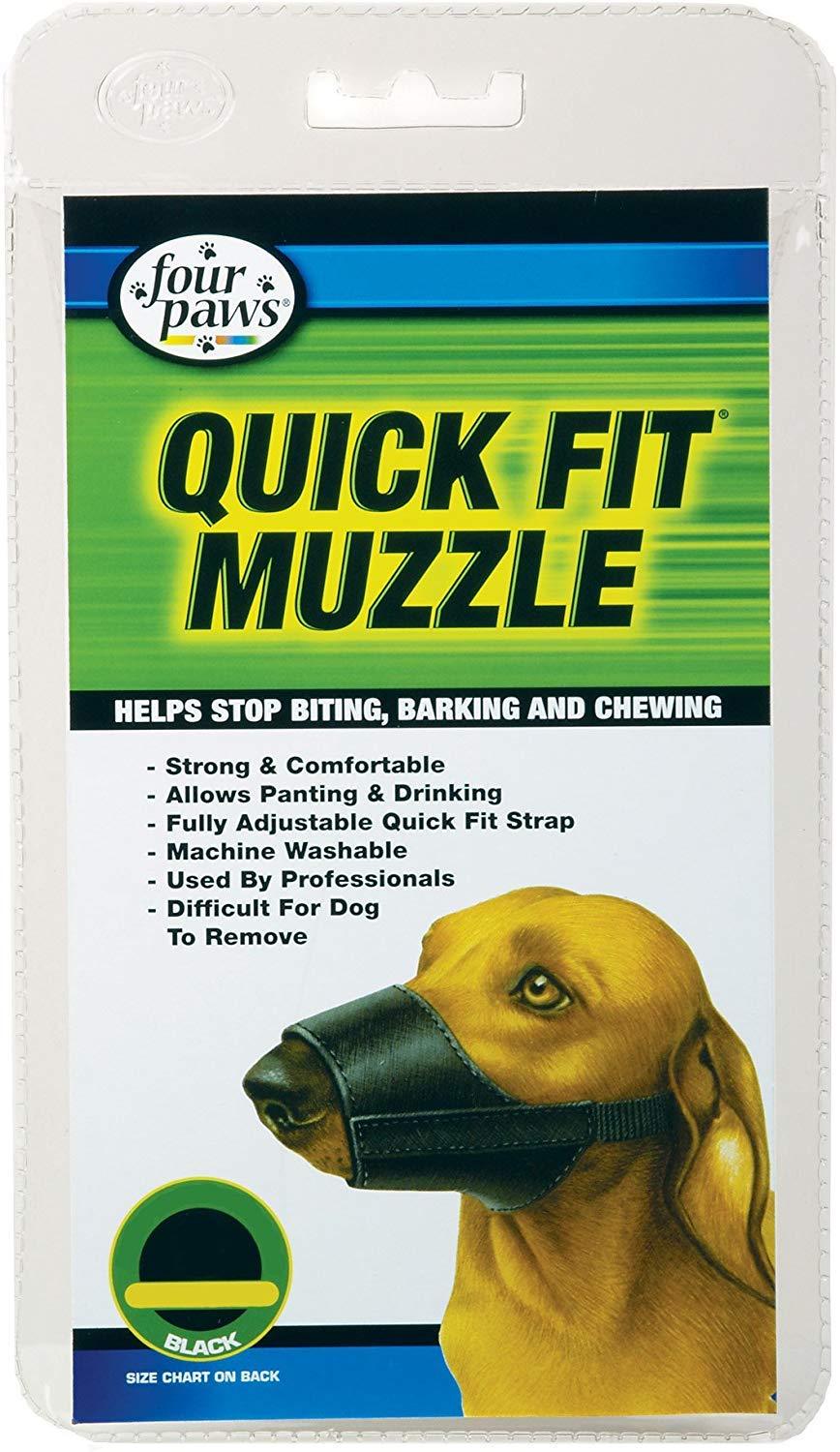 [Australia] - Four Paws Quick Fit Dog Muzzle, Black 2 - 