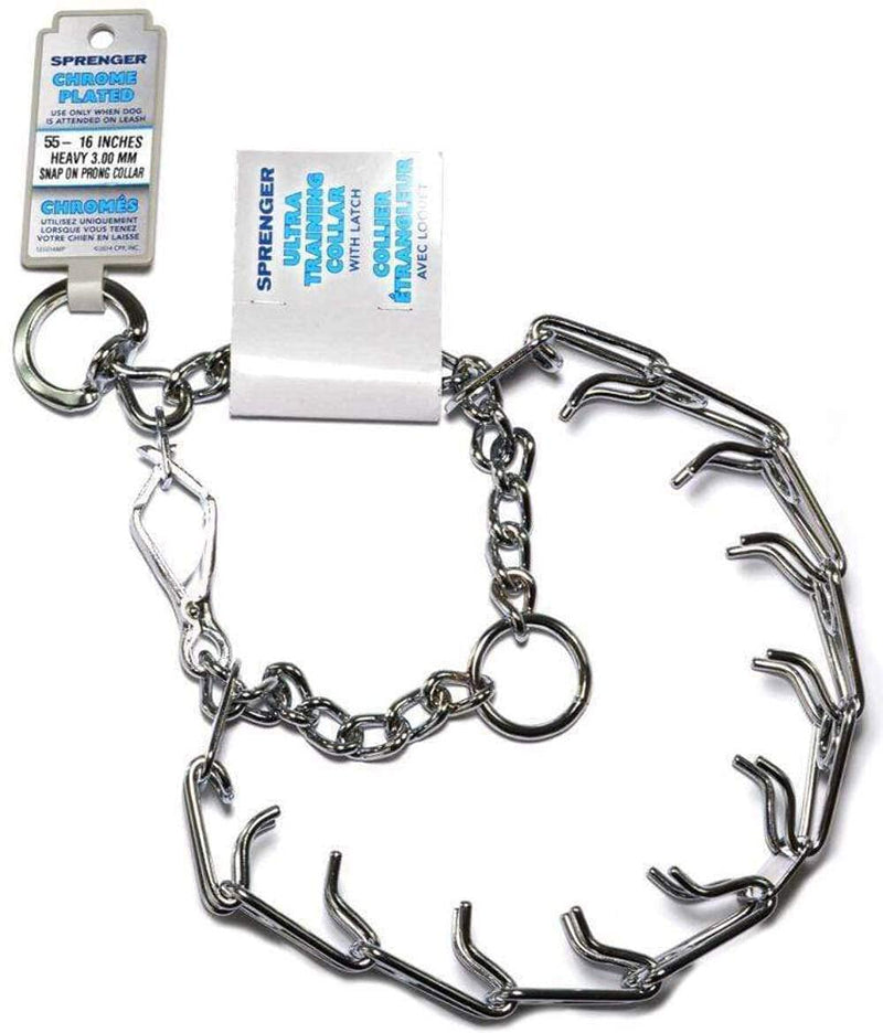 Herm SPRENGER Ultra-Plus Prong Dog Training Collar, 3.0 mm x 16", Steel Chrome Plated Dog Prong Collar, Pinch Collar for Dogs, Dog Correction Collar, Dog Prong Training Collar, Dog Supplies - PawsPlanet Australia