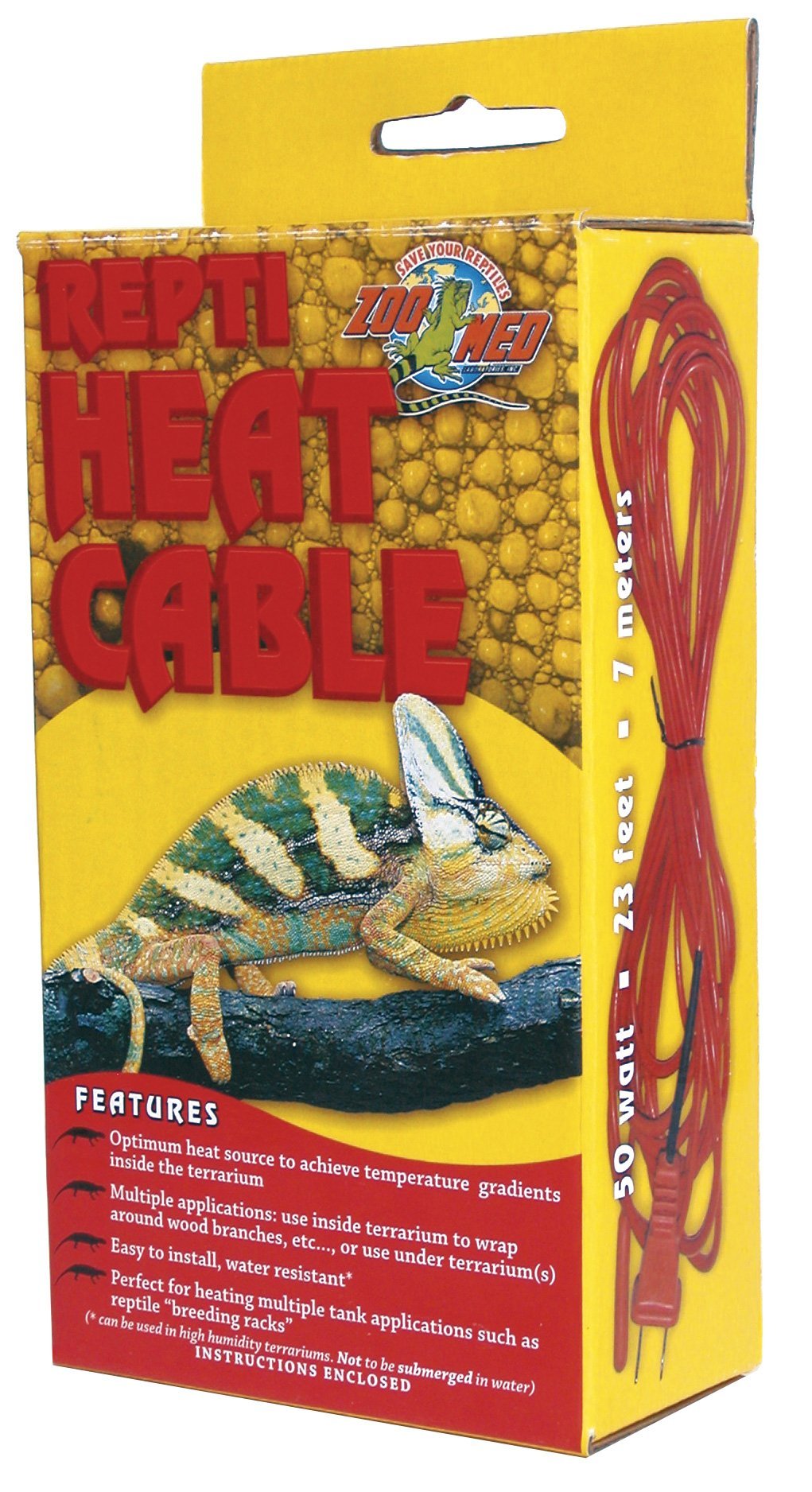 [Australia] - Zoo Med Reptile Heat Cable 50 Watts, 23 feet 