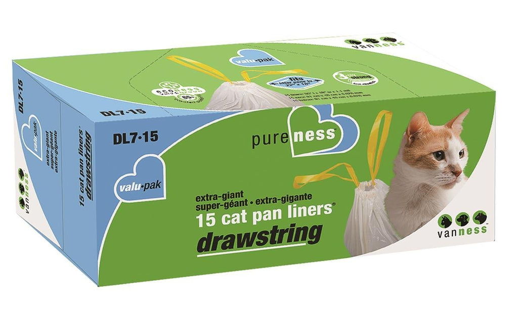 [Australia] - Van Ness DL715 Pureness Extra Giant Drawstring Cat Pan Liner, 15-Count 1 