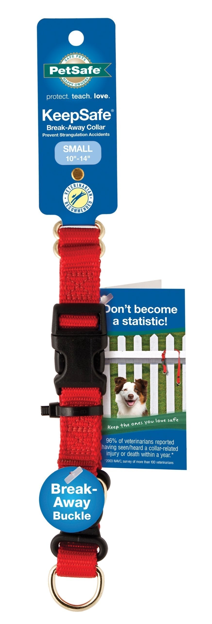 [Australia] - Petsafe KeepSafe Break-Away Collar, Prevent Collar Accidents for your Dog or Puppy, Improve Safety, Compatible with Leash Use, Adjustable Sizes Red Large (1 inch) 