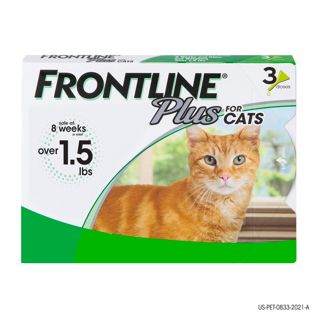 FRONTLINE Plus Flea and Tick Treatment for Cats 3 Doses - PawsPlanet Australia