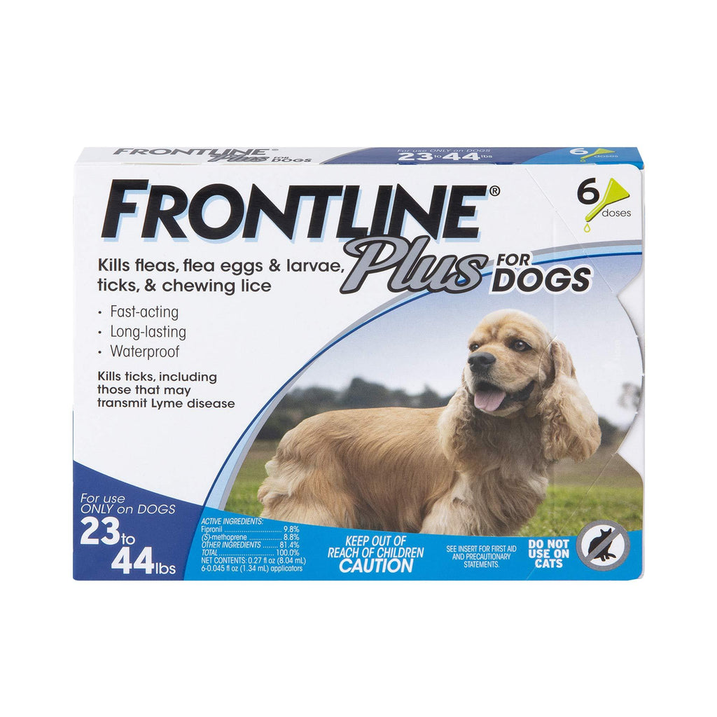 FRONTLINE Plus Flea and Tick Treatment for Dogs (Medium Dog, 23-44 Pounds, 6 Doses) - PawsPlanet Australia