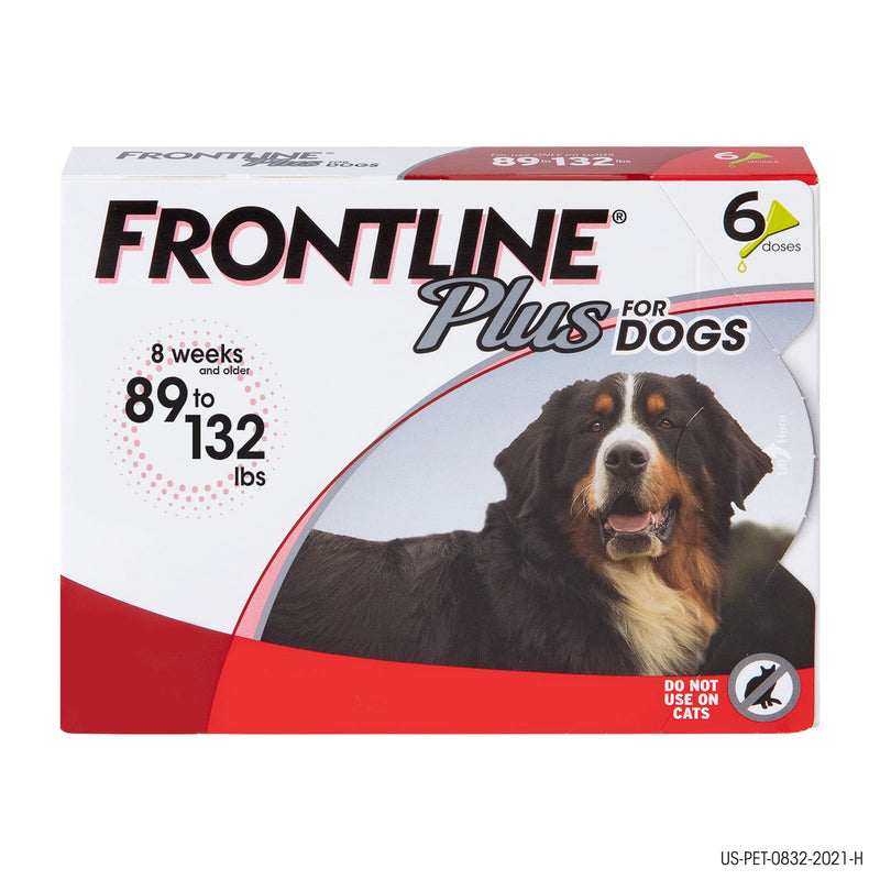 FRONTLINE Plus Flea and Tick Treatment for Dogs (Extra Large Dog, 89-132 Pounds) 6 Count - PawsPlanet Australia