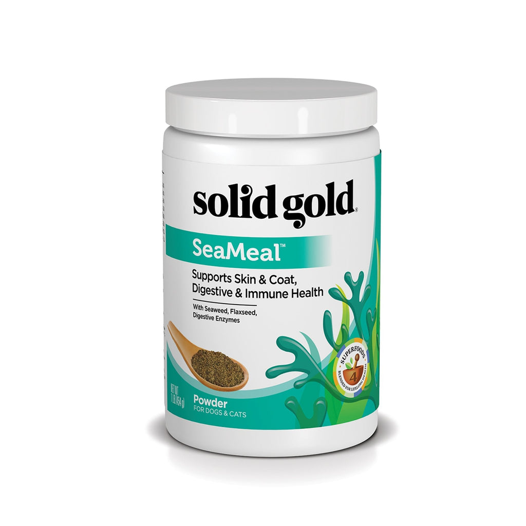 Solid Gold SeaMeal Kelp-Based Supplement for Skin & Coat, Digestive & Immune Health in Dogs & Cats; Natural, Holistic Grain-Free Supplement Powder 1 lb - PawsPlanet Australia