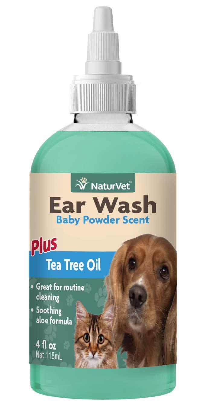 NaturVet Pet Ear Wash Plus Aloe and Tea Tree Oil for Dogs and Cats, Liquid, Made in the USA, 4 Ounce - PawsPlanet Australia