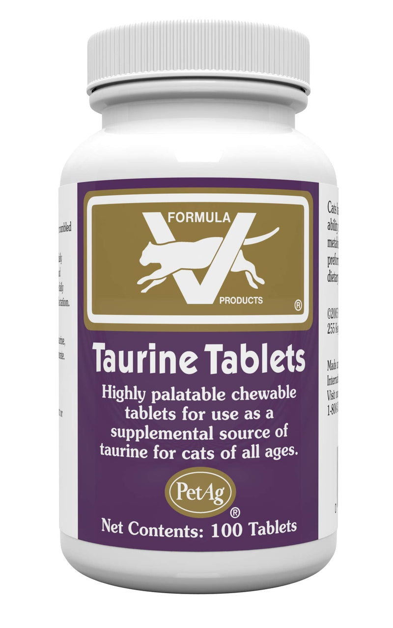 PetAg Taurine Tablets for Cats - Highly Palatable Taurine Supplement For Cats of All Ages - 250 mg - 100 Count - PawsPlanet Australia