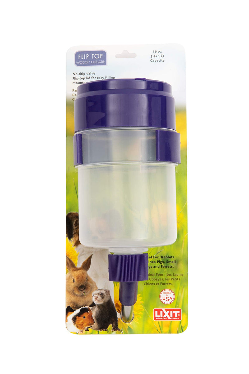 Lixit Lever Valve Top Fill No Drip Water Bottles for Rabbits, Chinchillas, Ferrets, Guinea Pigs and Adult Rats 16oz - PawsPlanet Australia
