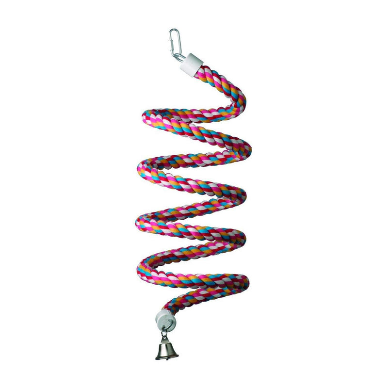 [Australia] - Super Bird Creations SB325 Colorful Cotton Bungee Rope Bird Toy with Ringing Bell, Large Size, 9/10” x 96” 