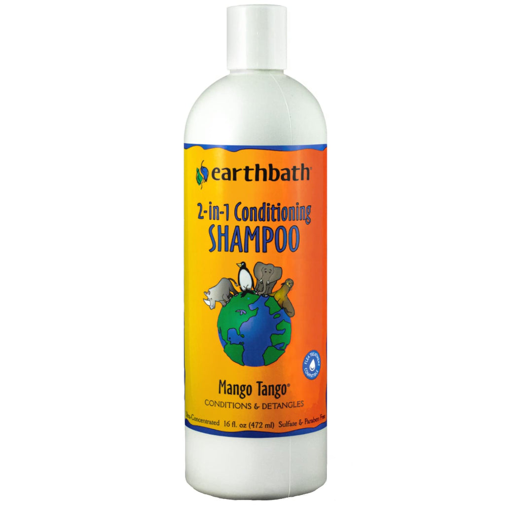 earthbath 2-in-1 Conditioning Shampoo for Pets – Dog Shampoo and Conditioner, Conditions & Detangles, Made in USA – Mango Tango, 16 oz - PawsPlanet Australia