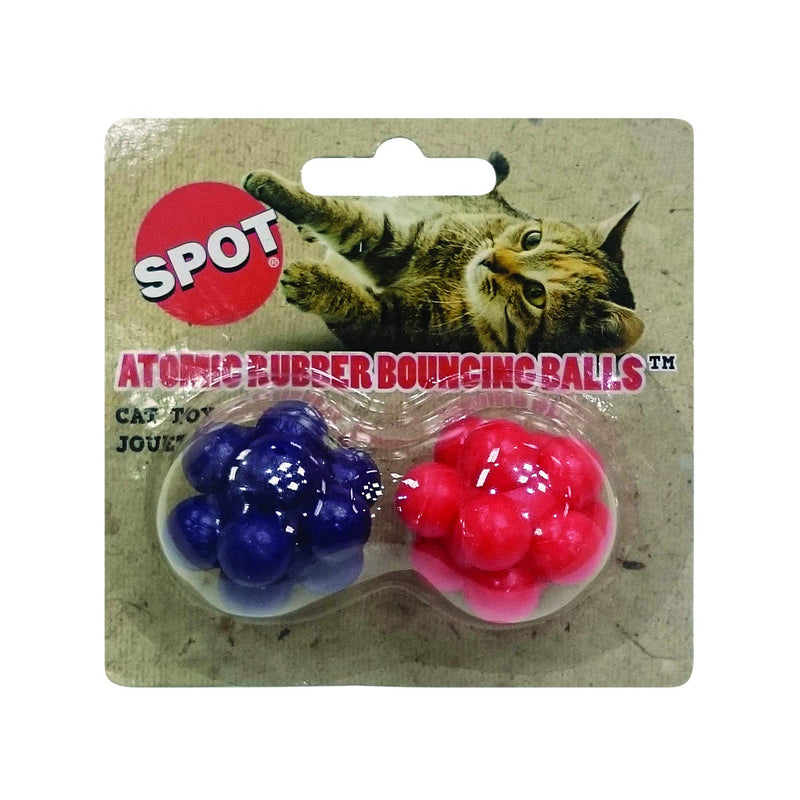 [Australia] - SPOT Atomic Bouncing Ball Cat Toy 2pcs Pack of 1 