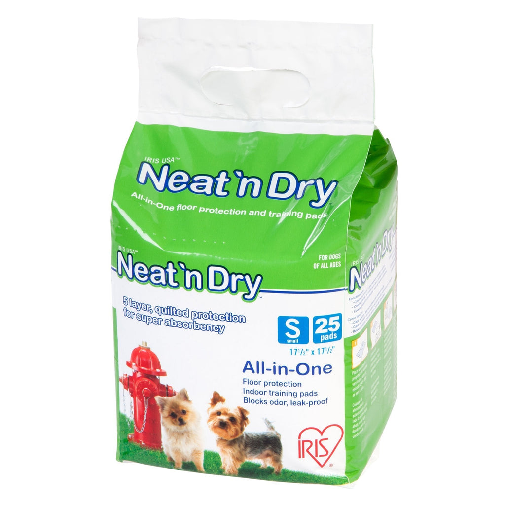 [Australia] - IRIS Neat 'n Dry Premium Pet Training Pads, Small, 17.5" x 17.5", 25 Count 
