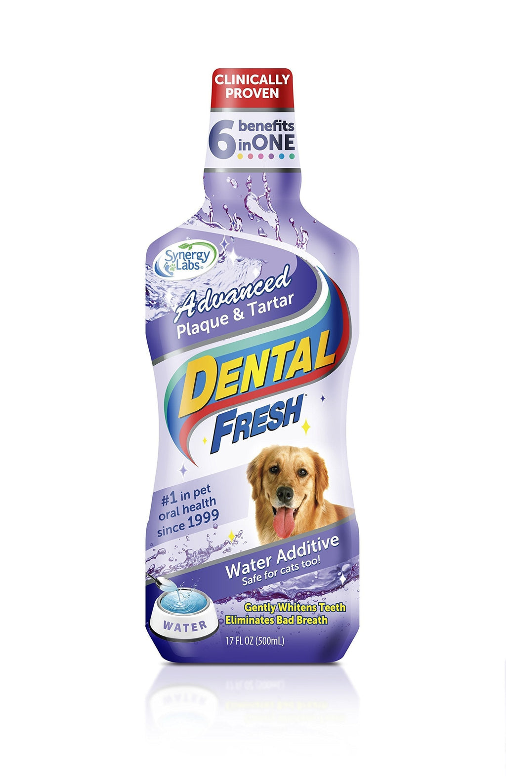 Dental Fresh Water Additive – Advanced Plaque and Tartar Formula for Dogs – Clinically Proven, Add to Pet’s Water Bowl to Whiten Teeth 17 Ounce - PawsPlanet Australia