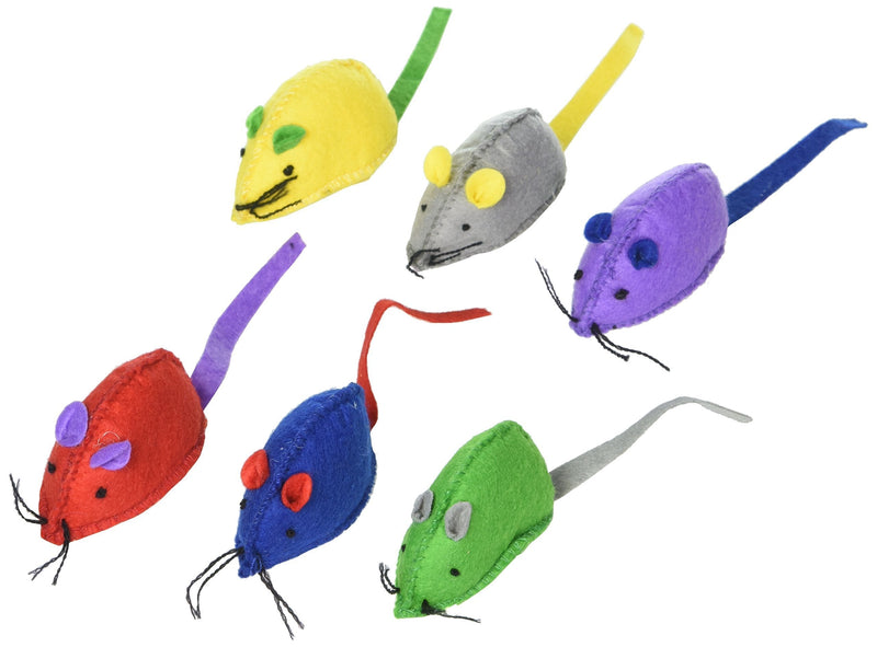 [Australia] - Ethical Felt Mice with Catnip Cat Toy, 6-Pack 
