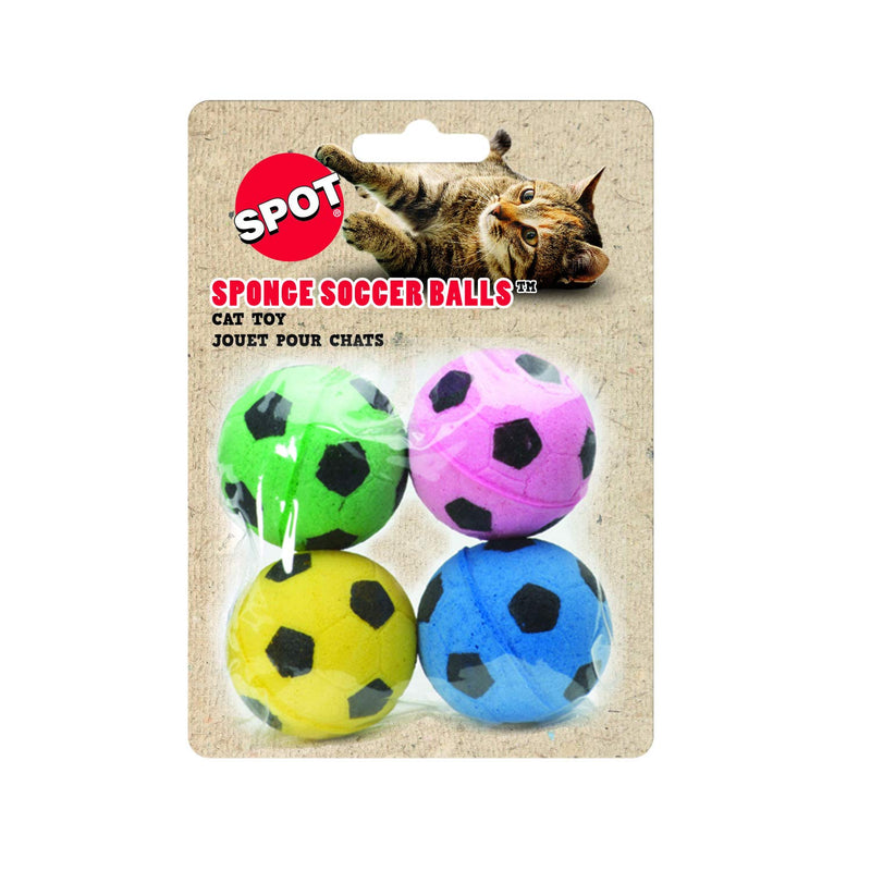 SPOT by Ethical Products - Sponge Soccer Balls Cat Toy, 4-Pack Interactive Cat toys Chasing Hunting Stimulating Cat toys For Indoor Cats - PawsPlanet Australia