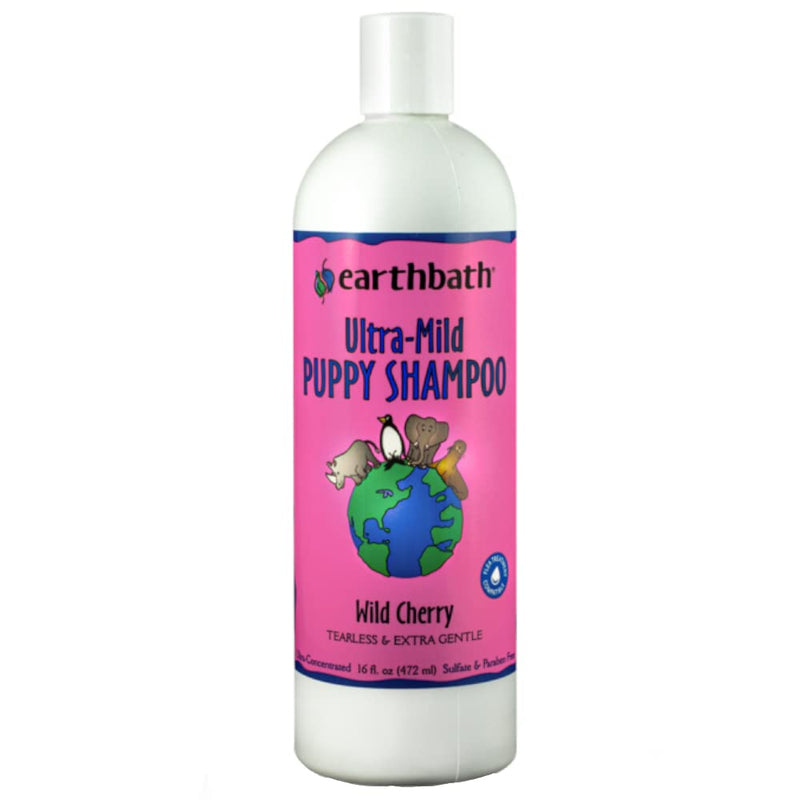Earthbath Ultra-Mild Puppy Shampoo and Conditioner – Tearless & Extra Gentle, Made in USA – Wild Cherry, 16 oz - PawsPlanet Australia