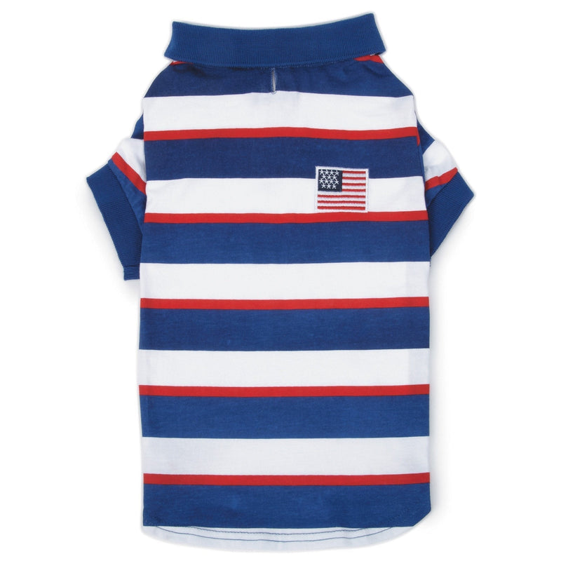 [Australia] - Zack & Zoey Patriotic Pooch SPF40 Polo Shirt for Dogs, 8" XX-Small 