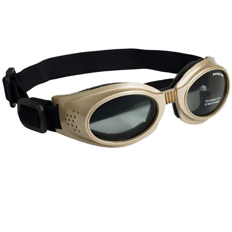 [Australia] - Doggles Originalz Frame Goggles for Dogs with Smoke Lens, Chrome Medium 