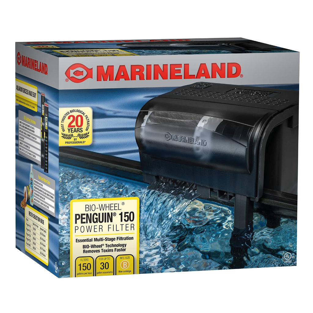 [Australia] - Marineland Penguin Bio-Wheel Power Filter 150 GPH, Multi-Stage aquarium Filtration 20-30 Gallon, 150 GPH 