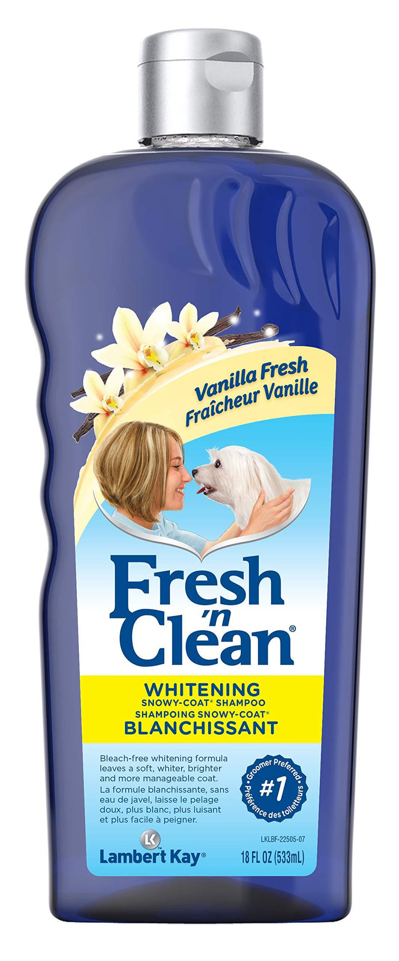 [Australia] - Fresh 'n Clean Snowy-Coat Whitening Shampoo, Sweet Vanilla Scent 18 Ounce Standard Packaging 