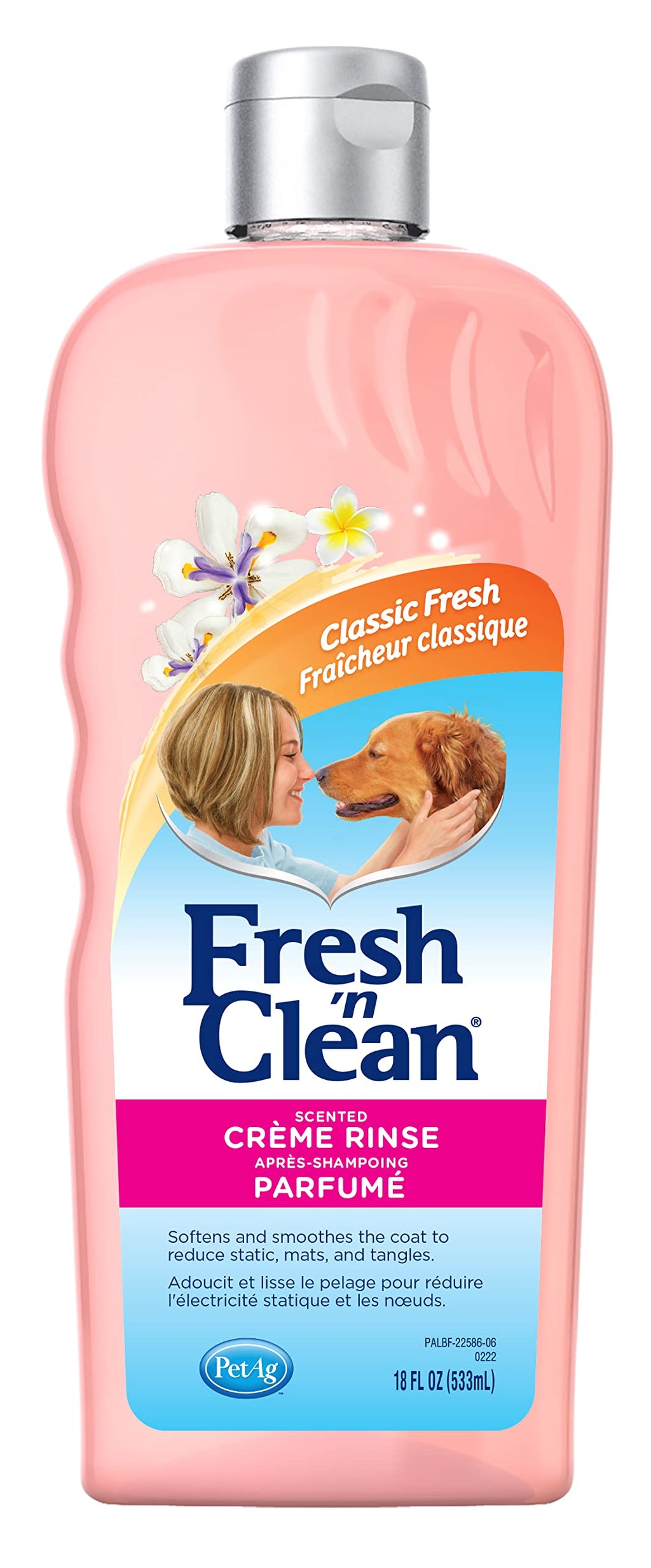 PetAg Fresh 'n Clean Scented Creme Dog Rinse Conditioner - For a Supremely Soft and Combable Coat - 18 fl oz - PawsPlanet Australia