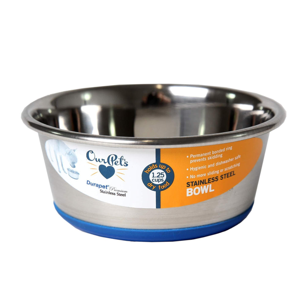 Our Pets DuraPet Dog Bowls, Dog Food Bowls & Dog Water Bowls (Stainless Steel Dog Bowl Great Alternative to Ceramic Dog Bowls) Large Dog Bowls, Dog Bowls Medium Sized Dogs & Dog Bowls Small Size Dog 1.25 Cups - PawsPlanet Australia