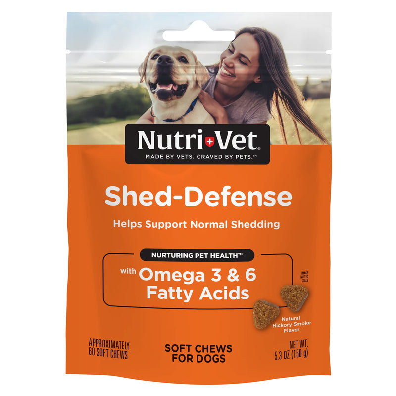 Nutri-Vet Shed Defense Soft Chews for Dogs | Supports Normal Shedding and Healthy Coat | 60 Soft Chews - PawsPlanet Australia