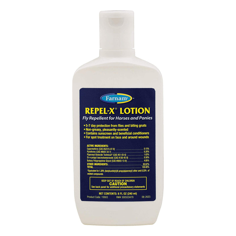 Farnam Repel-X Lotion Fly Repellent for Horses and Ponies, 8 ounce lotion (19903) - PawsPlanet Australia