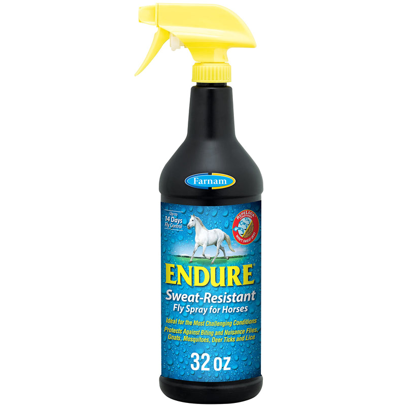 Farnam Endure Sweat-Resistant Fly Spray for Horses 14-day Long Lasting Protection, 32 oz. Pump Spray - PawsPlanet Australia