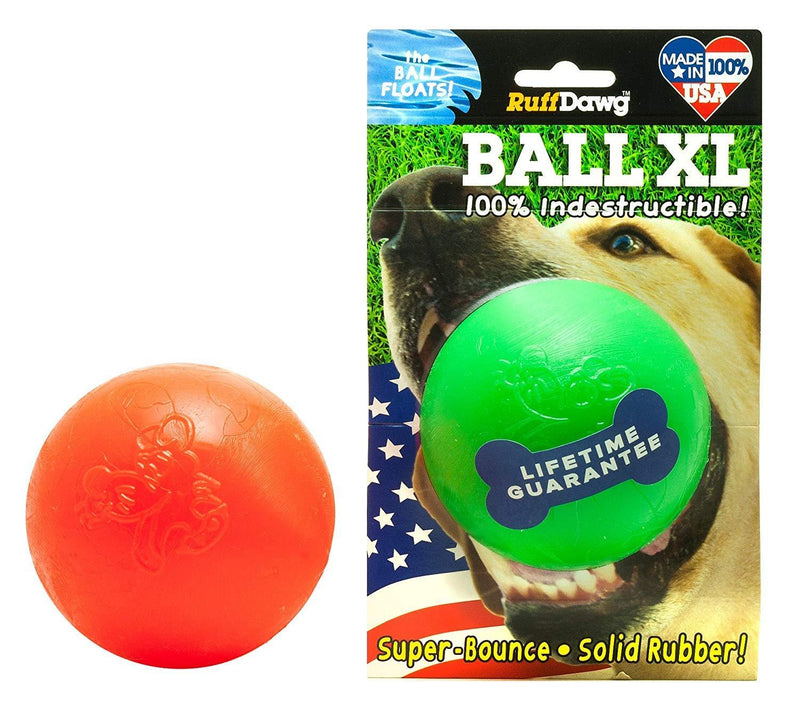 [Australia] - Ruff Dawg Ball XL Solid Rubber Dog Toy Large Assorted Neon Colors 